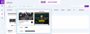 Figure 5: Ad with Weapons and Violence Flagged on AppHarbr AdWatch Dashboard