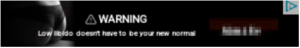 Banner ad displaying a warning message about low libido appearing in a mobile app