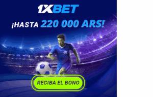 Gambling advertisement in Spanish promoting a sportsbook welcome bonus featuring a football player.